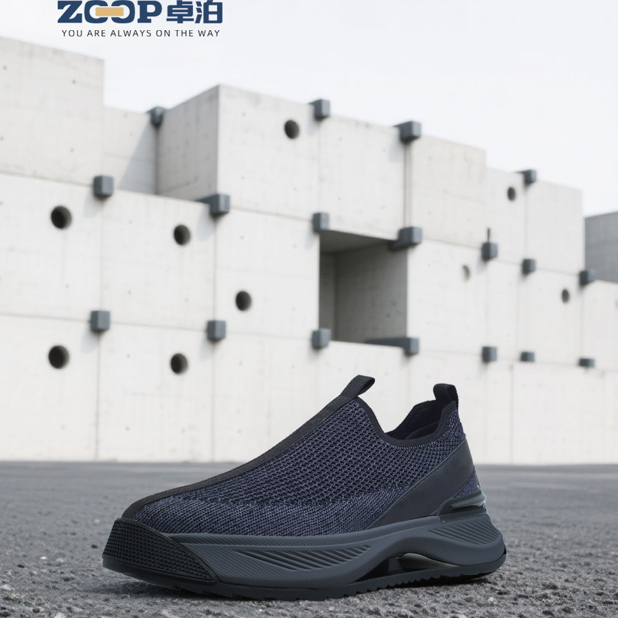 预售卓泊男鞋2026黑武士一脚蹬懒人飞织透气厚底轻便百搭休闲鞋子,流行男鞋,时尚休闲鞋,淘宝优惠券,粉丝福利购,淘宝优惠卷