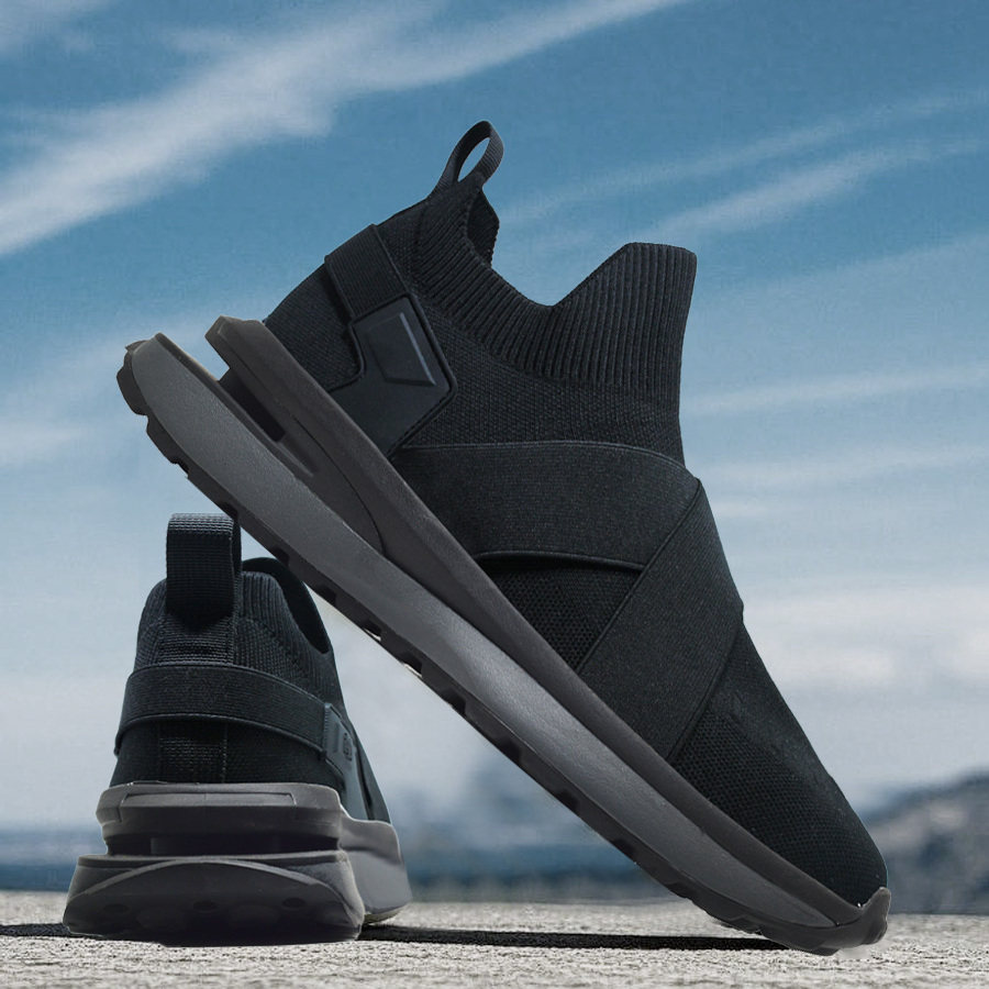 卓泊2025秋季新款一脚蹬懒人鞋厚底增高男鞋黑武士休闲鞋飞织透气,流行男鞋,时尚休闲鞋,淘宝优惠券,粉丝福利购,淘宝优惠卷