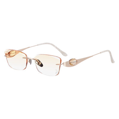 AMBUSH近视眼镜女可配度数纯钛无框钻石切边超轻防蓝光光学眼镜