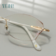 魅影无框眼镜F3484钻石切边近视镜超轻纯钛时尚 眼镜女