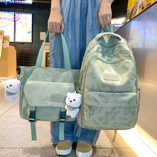 书包初中女学生五六年级大容量可爱双肩背包宽肩带 新款 减负版