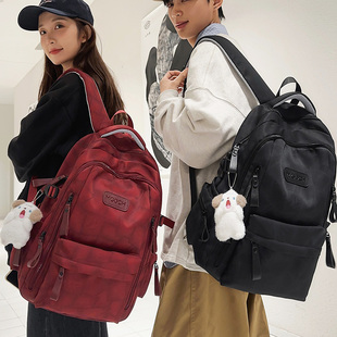 印花石头纹小众书包女初中生中学生轻便双肩包男款 大学生通勤背包