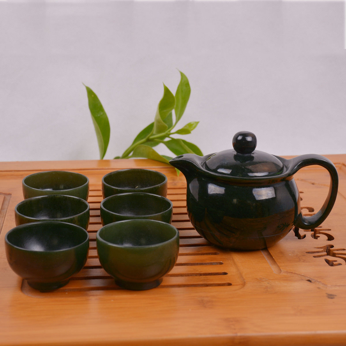 和田青玉壶杯套装摆件厂家直销酒杯酒壶茶具酒具带证书商务礼品