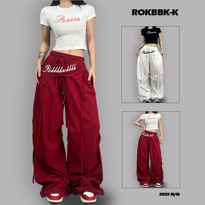 ROKBBK-K/布韩街舞潮牌夏季运动裤女拼接休闲速干街头爵士舞长裤