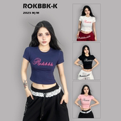 ROKBBK 型休闲嘻哈jazz爵士舞短袖 布韩街舞潮牌运动T恤女宽松版