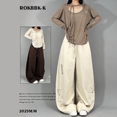 复古百搭松弛跳舞嘻哈休闲裤 ROKBBK K布韩街舞潮牌美式 女爵士舞