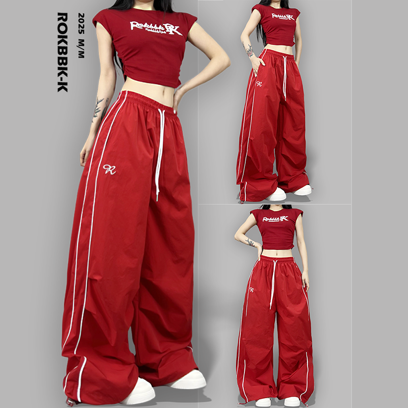ROKBBK-K布韩街舞潮牌2025新款休闲显瘦女长裤百搭速干爵士舞