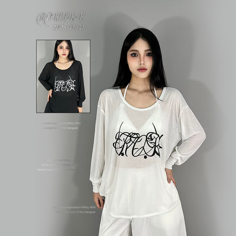 ROKBBK-K布韩街舞潮牌美式辣妹性感显瘦长袖T恤女百搭爵士舞
