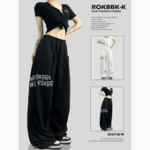 布韩街舞潮牌运动裤 女夏季 ROKBBK 宽松休闲街头嘻哈爵士舞长裤