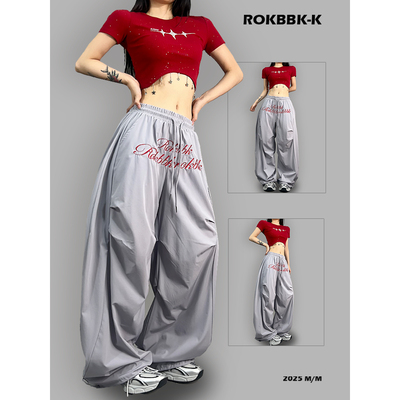 ROKBBK-K/布韩街舞潮牌夏季运动裤女宽松速干嘻哈jazz爵士舞长裤