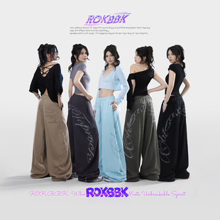 ROKBBK－K/布韩夏季新款美式嘻哈风印花阔腿裤女爵士舞宽松休闲裤