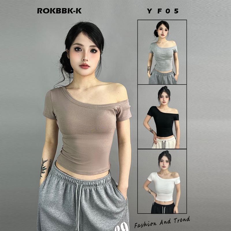 布韩辣妹性感露肩短袖T恤