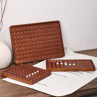 手工DIY设计盘实木创意方盘珠子展示盘珠宝首饰收纳圆珠看货盘