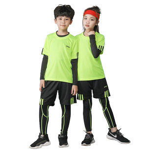 儿童运动紧身衣套装训练服男女童篮球足球服跑步健身速干衣四件套