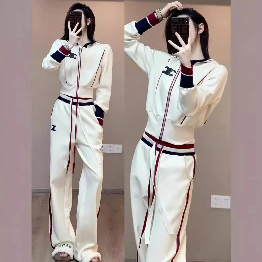 早春运动休闲时尚减龄欧货高端炸街卫衣阔腿裤两件套装女春秋洋气