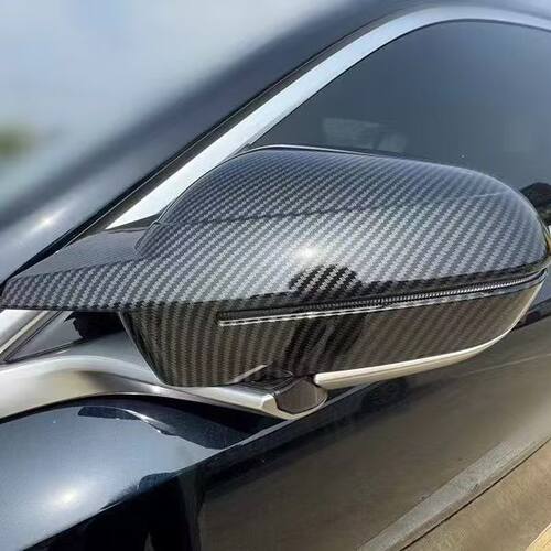 适用于BMW宝马5系G60 7系G70改装牛角干碳纤维后视镜壳倒车镜罩