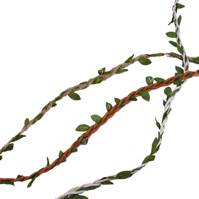 DIY手工麻线彩色树叶绳子