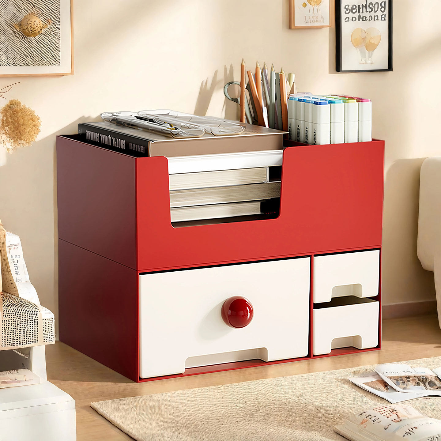 抽屉式桌面收纳盒办公室工位整理神器书桌文具置物架化妆品储物柜,收纳整理,桌面收纳盒,淘宝优惠券,粉丝福利购,淘宝优惠卷