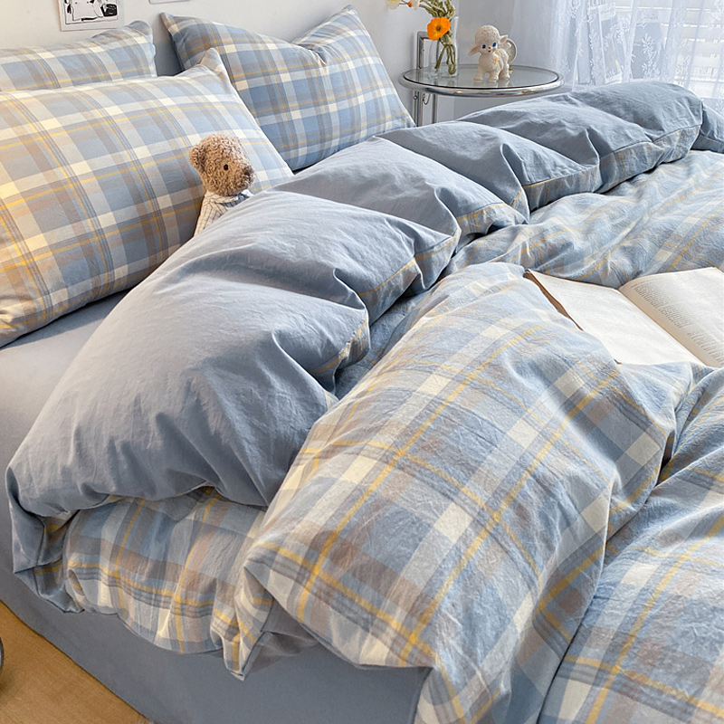 水洗棉被套单件200x230全棉纯棉150x200宿舍单人磨毛床单被罩被单