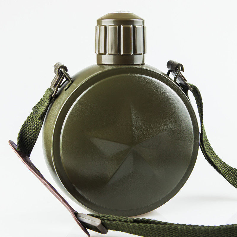 正品真空双层304不锈钢户外登山运动水壶保温杯军绿色大容量水壶