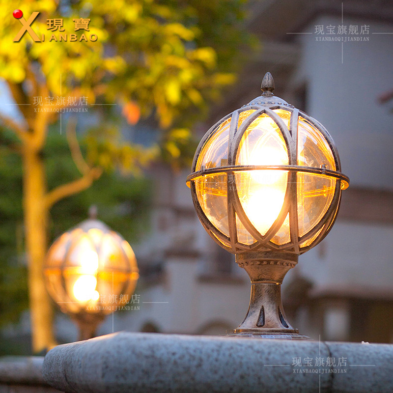 现宝柱头灯户外防水防锈坚固耐用图片