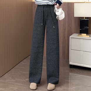 抽绳卫裤 2026新款 女士休闲运动裤 浅灰色弯刀裤 跨境 春装