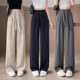 休闲裤 冰丝扎染阔腿裤 高腰抽绳肌理感慵懒美式 2025年新款 子 女夏季