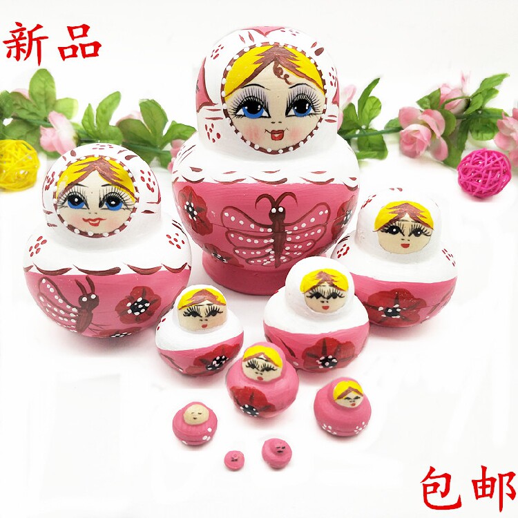 包邮抖音俄罗斯套娃小肚十层磨砂娃儿童玩具礼物家居摆件生日礼物