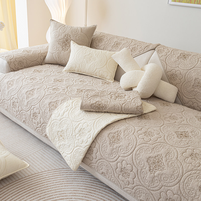 全棉布艺沙发垫简约现代四季通用纯棉防滑坐垫沙发套罩盖布靠背巾,居家布艺,沙发垫,淘宝优惠券,粉丝福利购,淘宝优惠卷