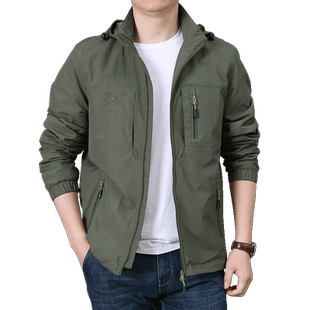 夹克男士时尚青年外套休闲多口袋工装宽松茄克秋户外速干男上衣潮