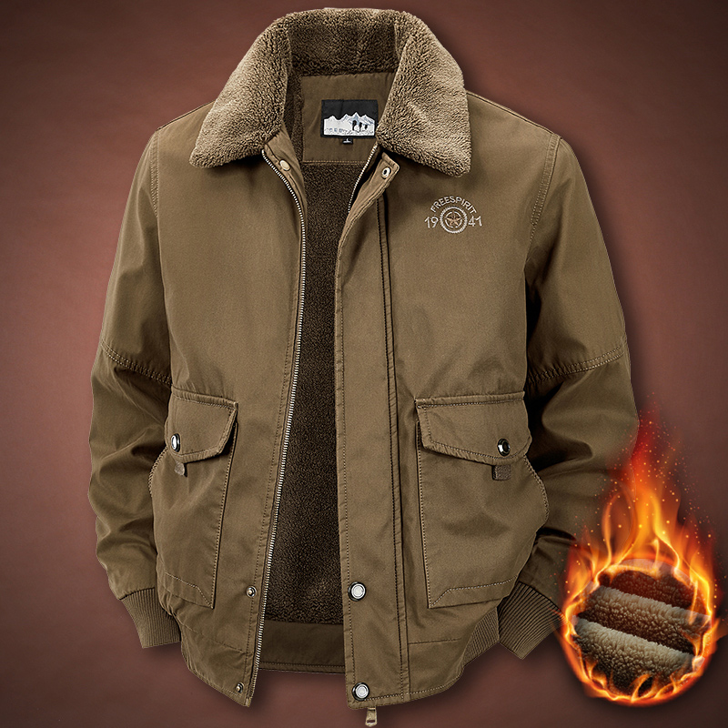 水洗纯棉加绒加厚工装棉衣