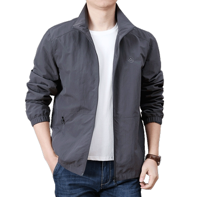 秋季纯色户外冲锋衣速干立领夹克