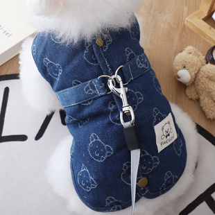 泰迪狗狗衣服2026新款公狗冬装可牵引棉背心冬季保暖高颜值两脚衣