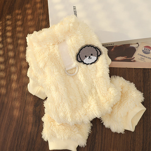 小型犬四脚外出可牵引冬季衣服狗狗冬季保暖简约风高颜值宠物冬装