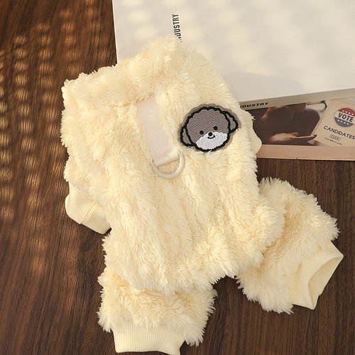 小型犬四脚外出可牵引冬季衣服