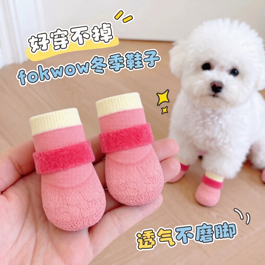 小狗狗鞋子秋冬季保暖外出加厚防滑防掉脚马尔济斯比熊可爱高颜值