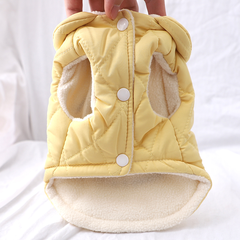 狗狗衣服带牵引扣纯色背心