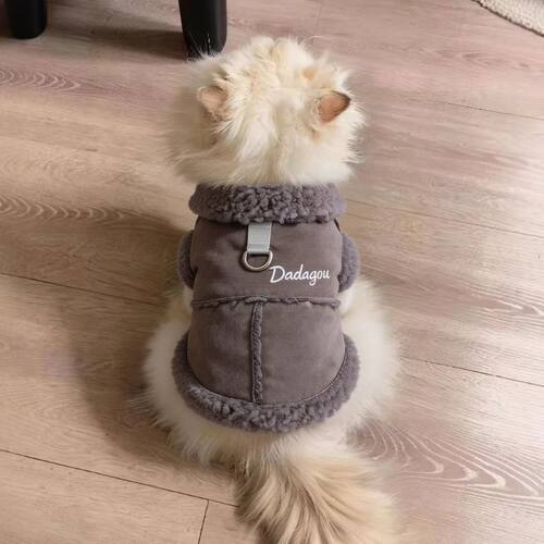 猫咪衣服金渐层秋冬起司猫幼猫高颜值布偶猫冬装双色摁扣马甲保暖