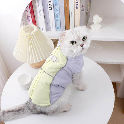 猫咪衣服秋季保暖幼猫防掉毛带牵引环防雨外出防静电防风美短起司