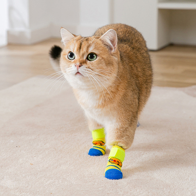 猫咪可爱袜子脚套防抓鞋套金渐层专用鞋子秋季一套四只宠物猫用品