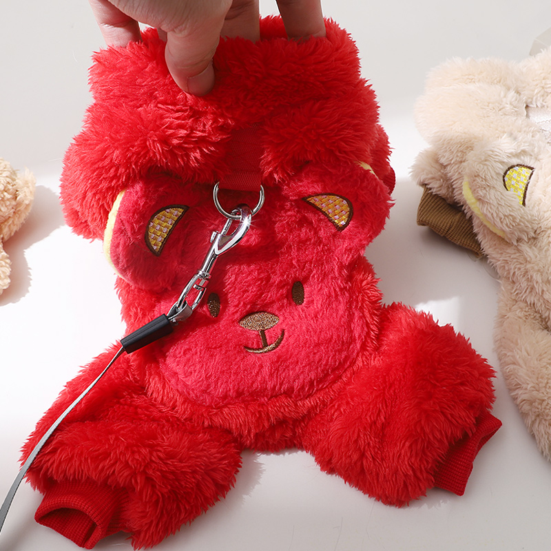 狗狗新年衣服2025新款冬装小型犬红色宠物加厚喜庆拜年四脚新春装