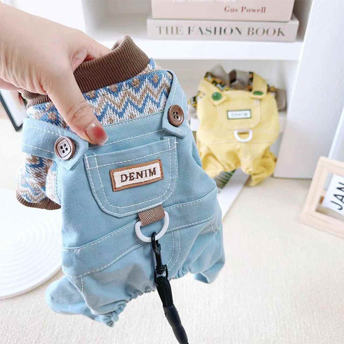 狗狗背带裤秋冬衣服四脚可牵引