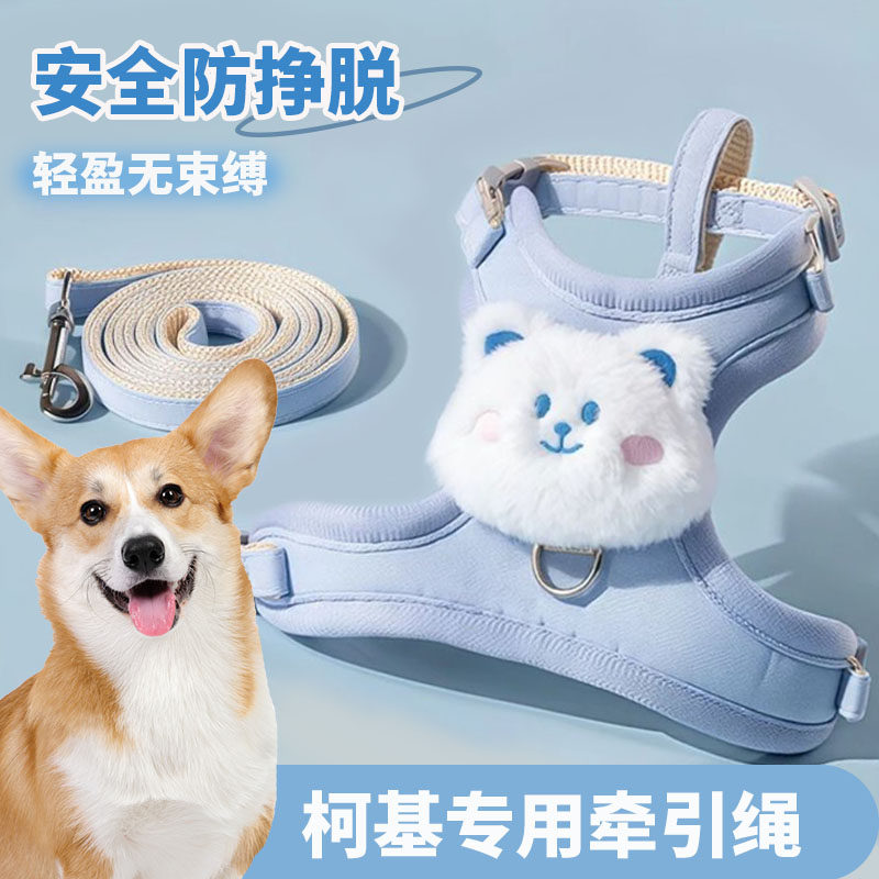 狗牵引绳狗狗用2026新款胸背带小型犬时尚外出专用可调节宠物狗绳