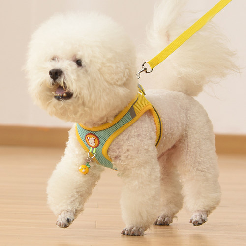 比熊牵引绳背心式狗狗胸背带高颜值小狗小型犬狗绳幼犬专用遛狗绳