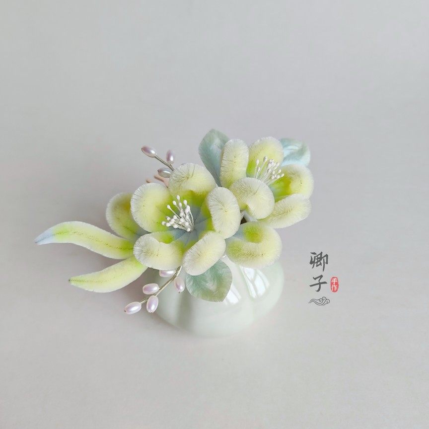 『兰伶语』卿子手作原创非遗绒花发梳古风发饰纯手工蚕丝绒花,饰品/流行首饰/时尚饰品新,发饰,淘宝优惠券,粉丝福利购,淘宝优惠卷