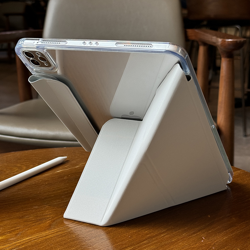适用苹果2024ipadair6保护壳pro11无笔槽10代10.9亚克力12.9透明防弯air5防摔平板10.Y折2磁吸搭扣13英寸三折