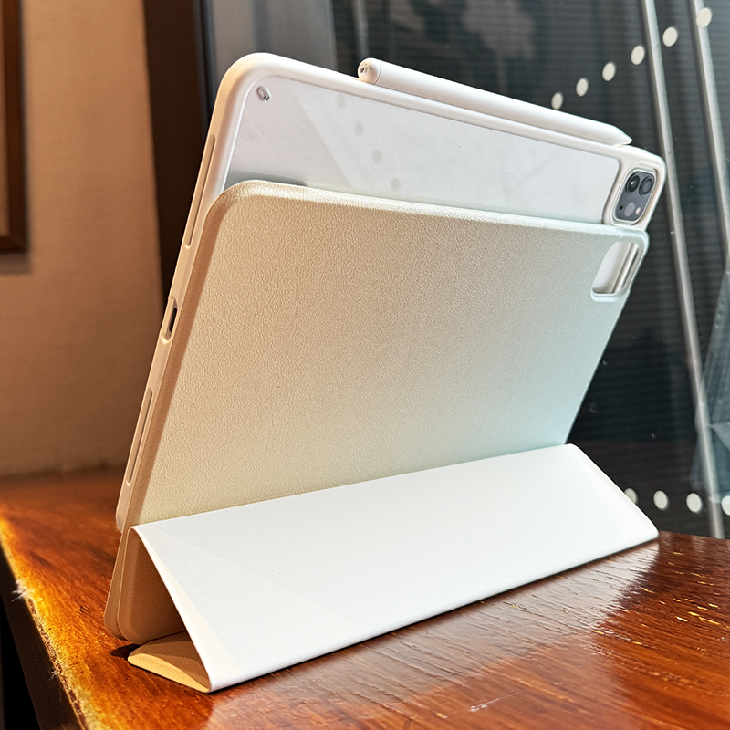 适用苹果2024ipadpro保护套三折air6搭扣720磁吸旋转10.2无笔槽12.9新款10.5防弯4透明亚克力10代防摔3壳9.7