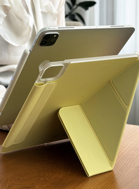 【自带护甲】适用苹果ipadair7保护壳a16平板10.2代防弯pro13防摔磁吸双面夹包边mini简约皮套12.9超薄5y折4