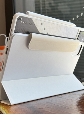 适用小米8平板pad7pro保护壳亚克力Ultra7磁吸三折6全包边5带搭扣6spro12.4旋转14max透明亚克力防弯防摔新款