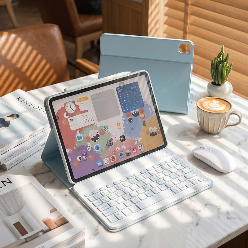 适用于苹果ipadair8蓝牙键盘11新款保护套mini7无笔槽12代pro13电脑10.5鼠标12.9背光套装一体4磁吸6分离壳